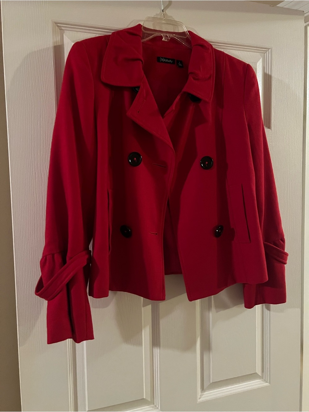 Relativity Red Double-Breasted Pea Coat